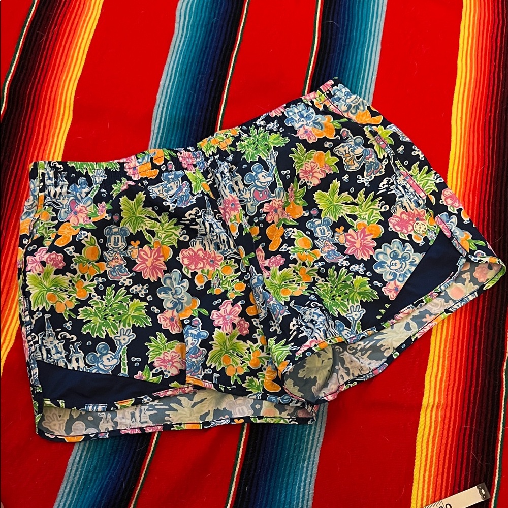 Lilly Pulitzer Navy Tropical Floral Cargo Shorts